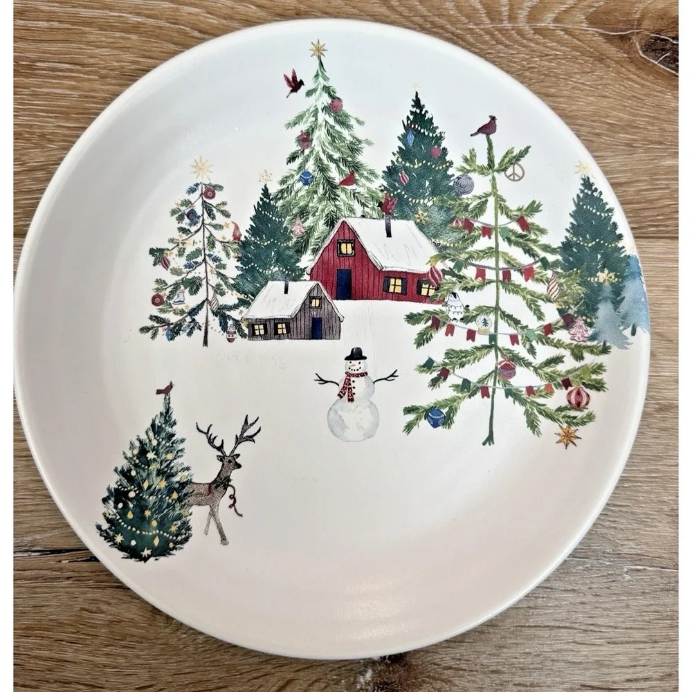 Pottery Barn Christmas in the Country Salad Plates Set of 3 9